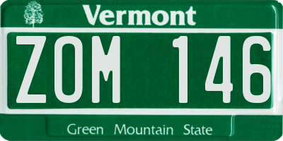 VT license plate ZOM146