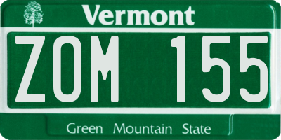 VT license plate ZOM155