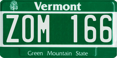 VT license plate ZOM166