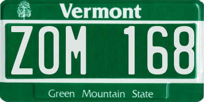 VT license plate ZOM168