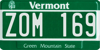 VT license plate ZOM169