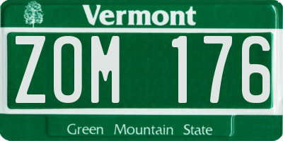 VT license plate ZOM176