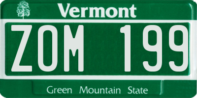 VT license plate ZOM199