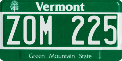 VT license plate ZOM225