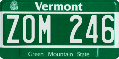 VT license plate ZOM246