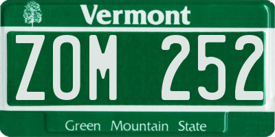VT license plate ZOM252