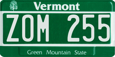 VT license plate ZOM255