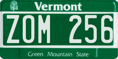 VT license plate ZOM256