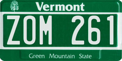 VT license plate ZOM261