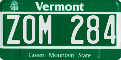 VT license plate ZOM284