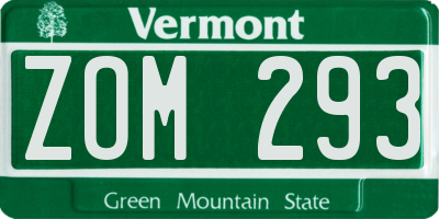 VT license plate ZOM293