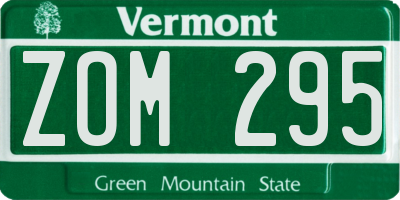 VT license plate ZOM295