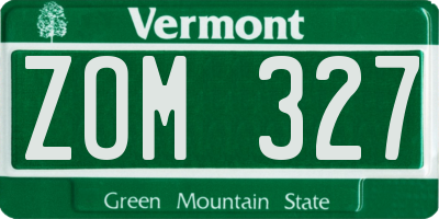 VT license plate ZOM327