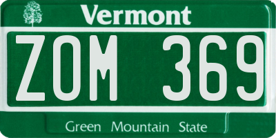 VT license plate ZOM369