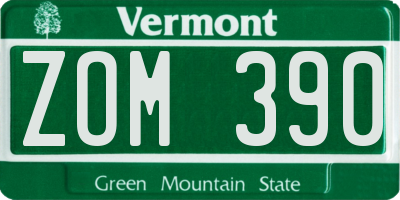 VT license plate ZOM390