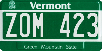 VT license plate ZOM423