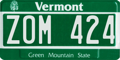 VT license plate ZOM424