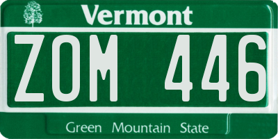 VT license plate ZOM446