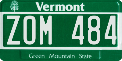VT license plate ZOM484