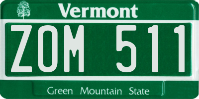 VT license plate ZOM511