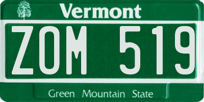 VT license plate ZOM519