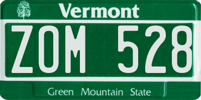 VT license plate ZOM528