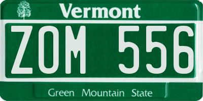 VT license plate ZOM556