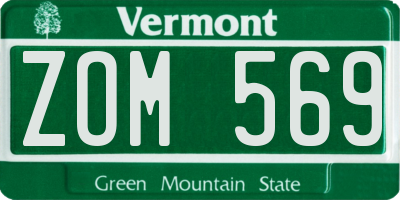 VT license plate ZOM569