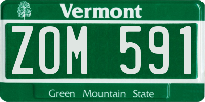 VT license plate ZOM591