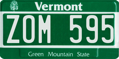 VT license plate ZOM595
