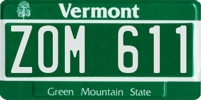 VT license plate ZOM611