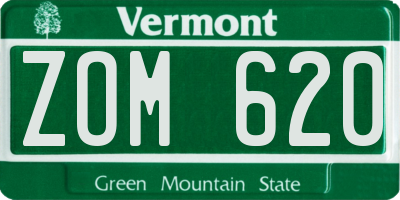VT license plate ZOM620