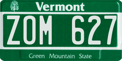 VT license plate ZOM627