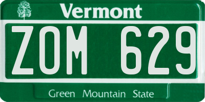 VT license plate ZOM629