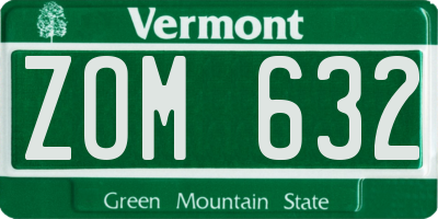 VT license plate ZOM632