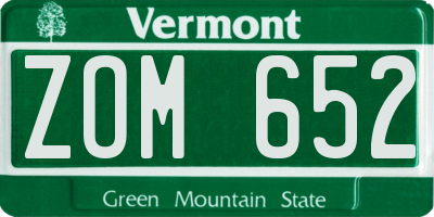 VT license plate ZOM652