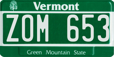 VT license plate ZOM653