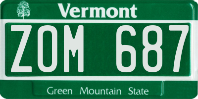 VT license plate ZOM687