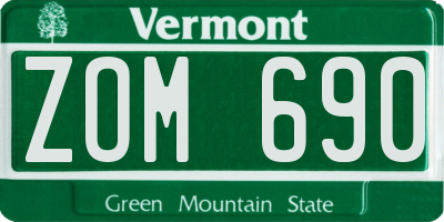 VT license plate ZOM690