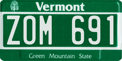 VT license plate ZOM691