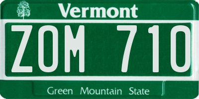VT license plate ZOM710