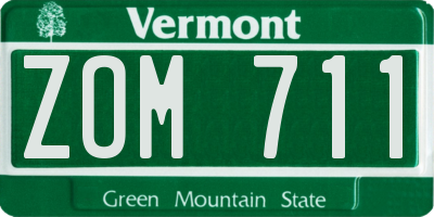 VT license plate ZOM711