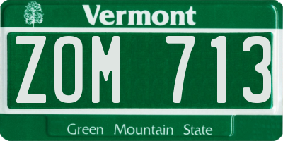 VT license plate ZOM713