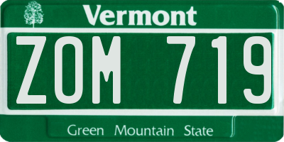VT license plate ZOM719