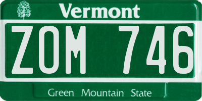 VT license plate ZOM746