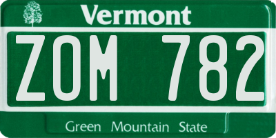 VT license plate ZOM782
