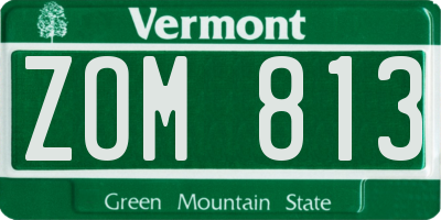 VT license plate ZOM813