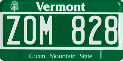 VT license plate ZOM828