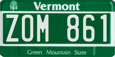 VT license plate ZOM861