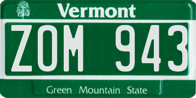 VT license plate ZOM943